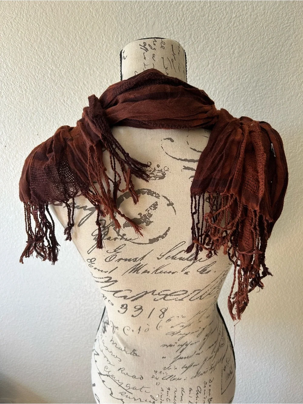 Rust Orange Brown Lightweight Scarf - Women Accessories